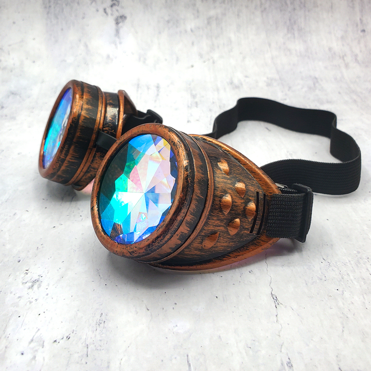 Очки Стимпанк цвет потертая медь с эффектом калейдоскоп (SPG-016) Очки Стимпанк цвет потертая медь с эффектом калейдоскоп (SPG-016)