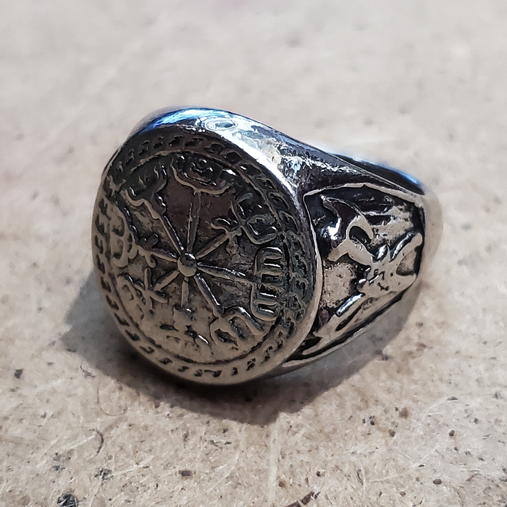 Перстень Vegvisir (Вегвизир с топорами) (aer-023)