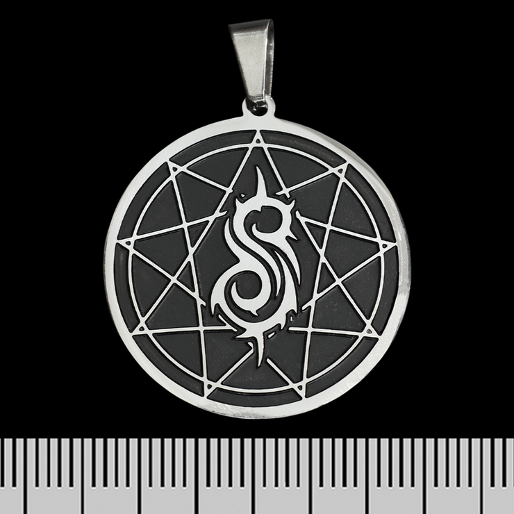 Кулон Slipknot (S logo in star) (ptsb-184) круглый
