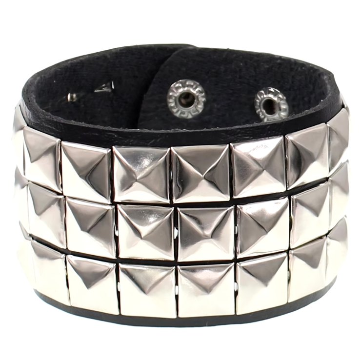 Браслет три ряда пирамиды (bpu-006) Браслет три ряда пирамиды (bpu-006)