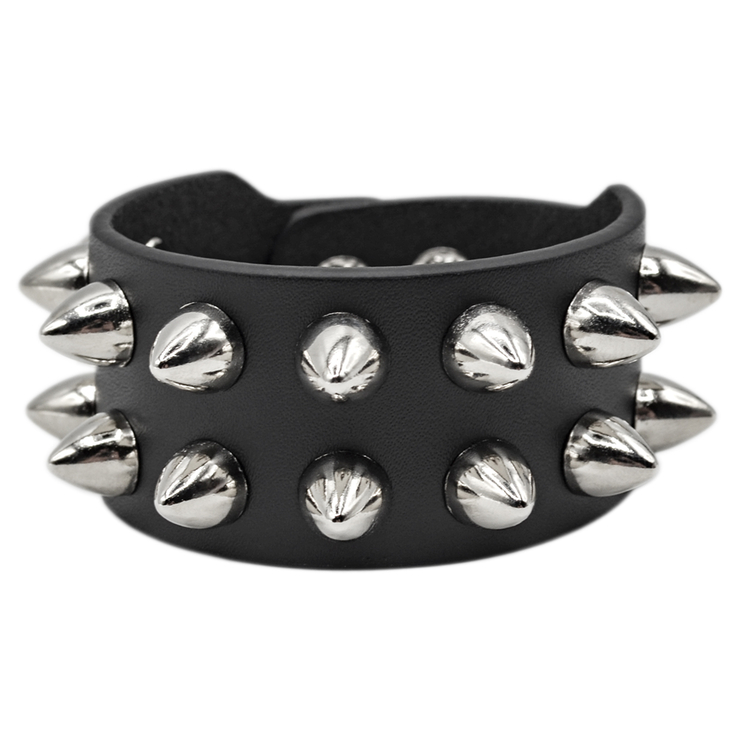 Браслет шкіряний два ряди кулеподібних шипів (bfl-026) Браслет шкіряний два ряди кулеподібних шипів (bfl-026)