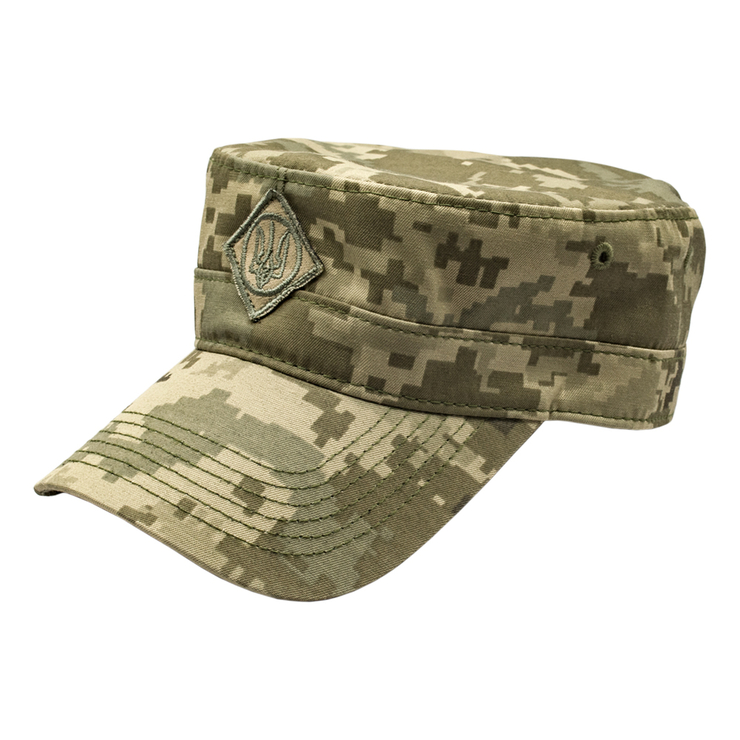 Кепка немка з Тризубом (піксельний камуфляж) uac-035 Кепка немка з Тризубом (піксельний камуфляж) uac-035