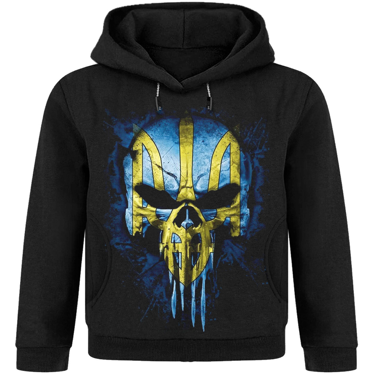 Худі дитяче Череп (Punisher) із Тризубом (жовто-блакитний) Худі дитяче Череп (Punisher) із Тризубом (жовто-блакитний)