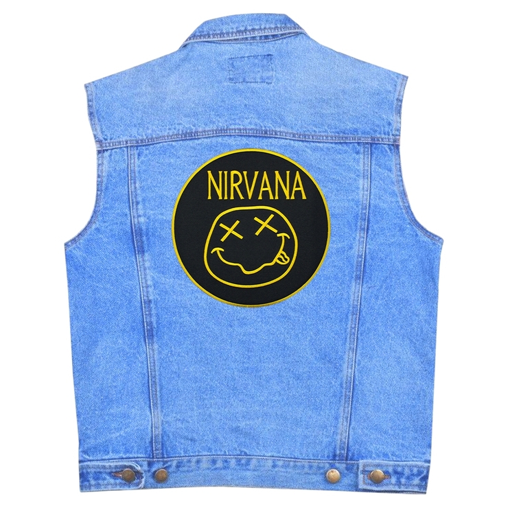 Нашивка термо Nirvana (logo and smile) наспинна кругла (thps-009) Нашивка термо Nirvana (logo and smile) наспинна кругла (thps-009)