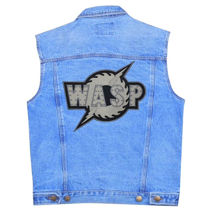 Нашивка термо W.A.S.P. (grey logo) наспинна (thps-026)