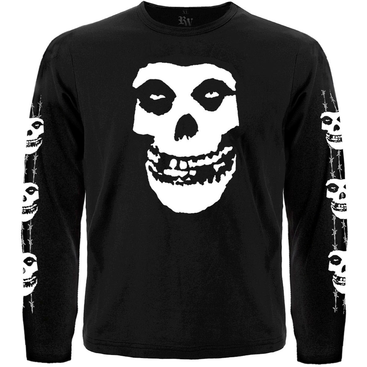 Футболка з довгим рукавом Misfits (skull logo) (з друком на рукавах)