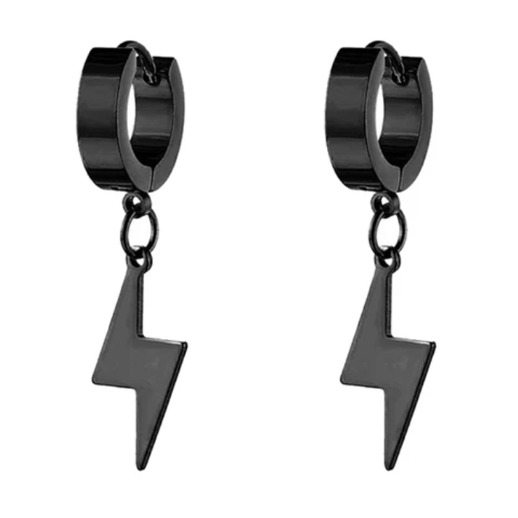 Сережка з блискавкою (титан, чорний) ea-097 Сережка з блискавкою (титан, чорний) ea-097