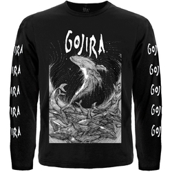 Футболка с длинным рукавом Gojira (Woodblock Whales)