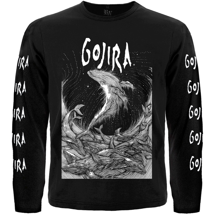 Футболка с длинным рукавом Gojira (Woodblock Whales) Футболка с длинным рукавом Gojira (Woodblock Whales)