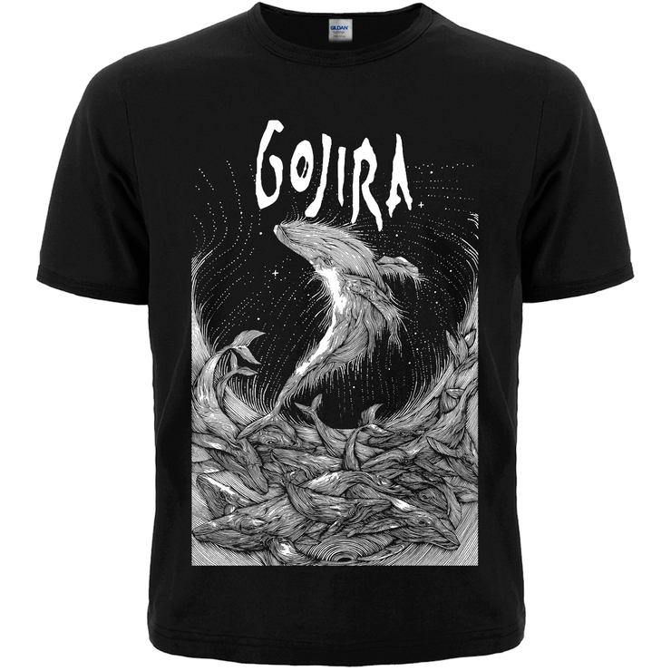 Футболка Gojira (Woodblock Whales)