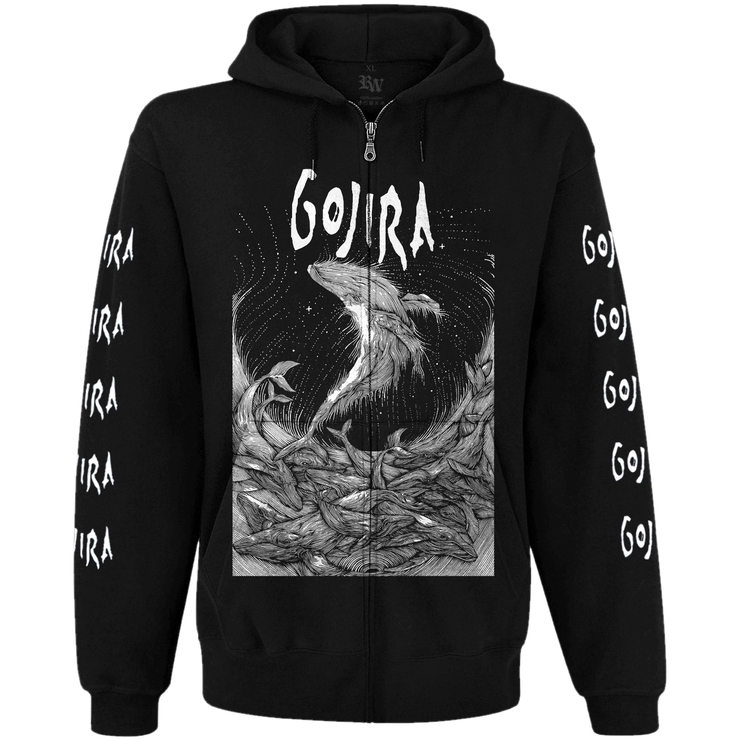 Худі Gojira (Woodblock Whales) на блискавці Худі Gojira (Woodblock Whales) на блискавці