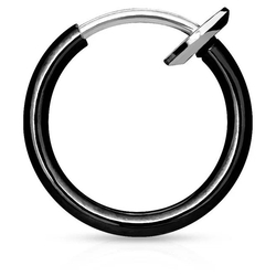 Серьга-обманка (без прокола, титан, цвет черный) ea-004