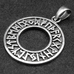 Кулон Футарк, рунический круг (серебро, 925 проба) (sp-167)