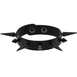Браслет (bpu-011) з чорними фігурними великими та малими шипами Браслет (bpu-011) з чорними фігурними великими та малими шипами