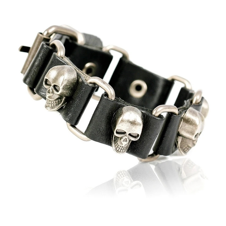 Браслет секционный с черепами (bpu-012)