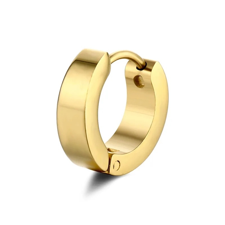 Серьга (хир. сталь, цвет золотой, ∅13,ширина 4мм) ea-098 Серьга (хир. сталь, цвет золотой, ∅13,ширина 4мм) ea-098