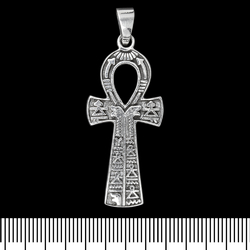 Кулон Анкх с египетскими иероглифами (серебро, 925 проба) (sp-174)