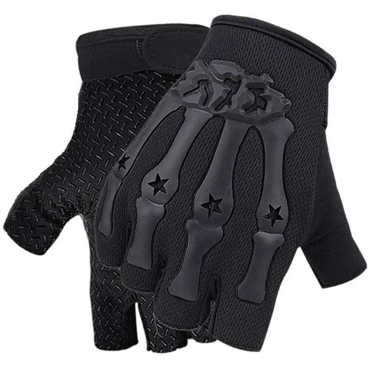 Перчатки без пальцев защитные (glcn-004) Кисть скелета, черные Перчатки без пальцев защитные (glcn-004) Кисть скелета, черные