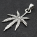 Кулон Cannabis, большой лист (серебро, 925 проба) (sp-197)