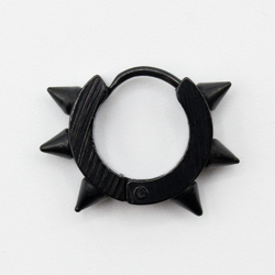 Серьга с шипами 6 штук (титан, цвет черный) (ea-031) 
