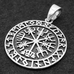 Кулон Vegvisir (рунический компас) с футарком (серебро, 925 проба) (sp-216) Кулон Vegvisir (рунический компас) с футарком (серебро, 925 проба) (sp-216)