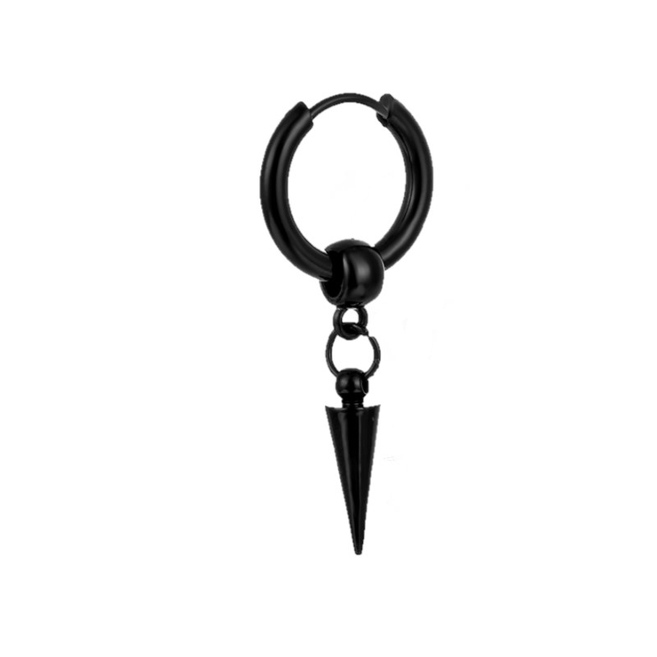 Серьга-кольцо хард обманка с шипом (титан, черный) (ea-022) Серьга-кольцо хард обманка с шипом (титан, черный) (ea-022)
