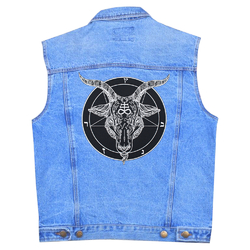 Нашивка наспинна Голова козла з хрестом Левіафана на пентаграмі