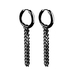 Серьга-кольцо хард обманка с двумя цепочками (титан, черный) ea-054 Серьга-кольцо хард обманка с двумя цепочками (титан, черный) ea-054