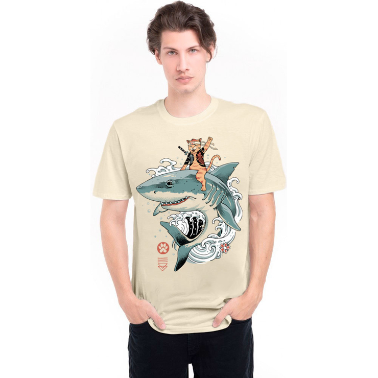 Бежева футболка Urbanist Кіт та акула
