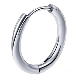 Серьга-кольцо хард обманка большая (хир.сталь, цвет стальной, 21мм) ea-061