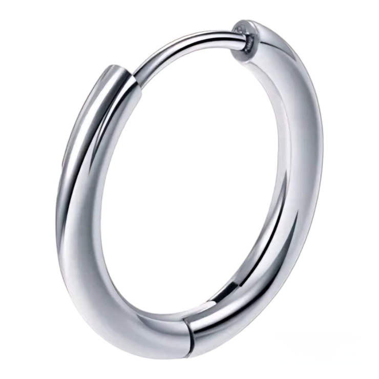 Серьга-кольцо хард обманка большая (хир.сталь, цвет стальной, 21мм) ea-061 Серьга-кольцо хард обманка большая (хир.сталь, цвет стальной, 21мм) ea-061