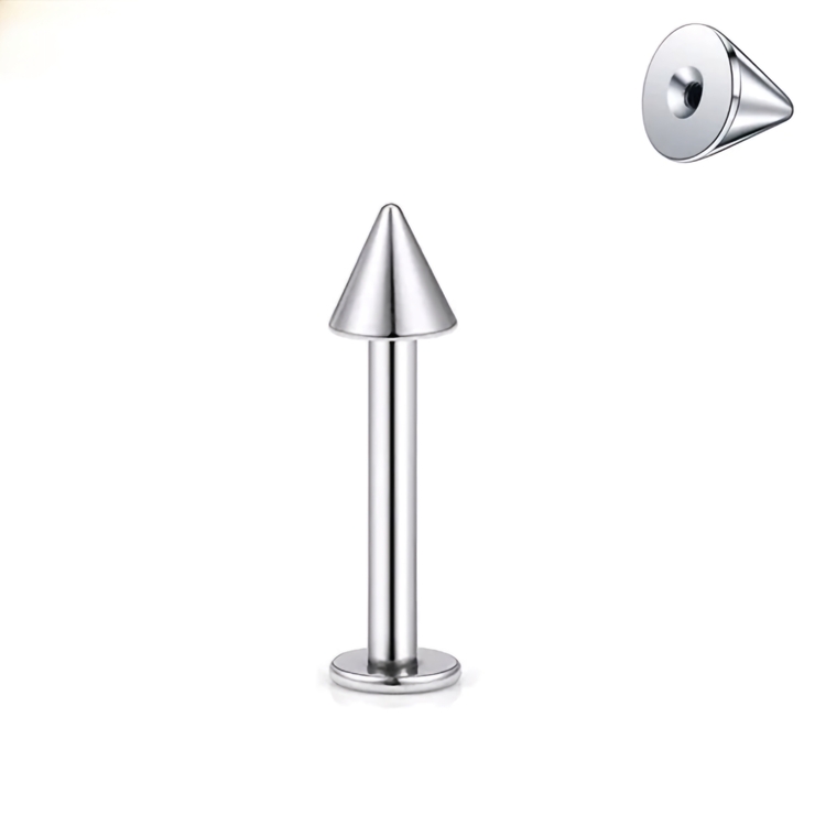 Лабрет, шип (медична. сталь, колір сталевий) l-040 Лабрет, шип (медична. сталь, колір сталевий) l-040