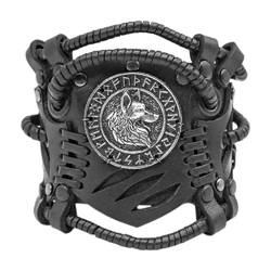 Браслет Стимпанк Волк в руническом круге (bsp-72) Браслет Стимпанк Волк в руническом круге (bsp-72)
