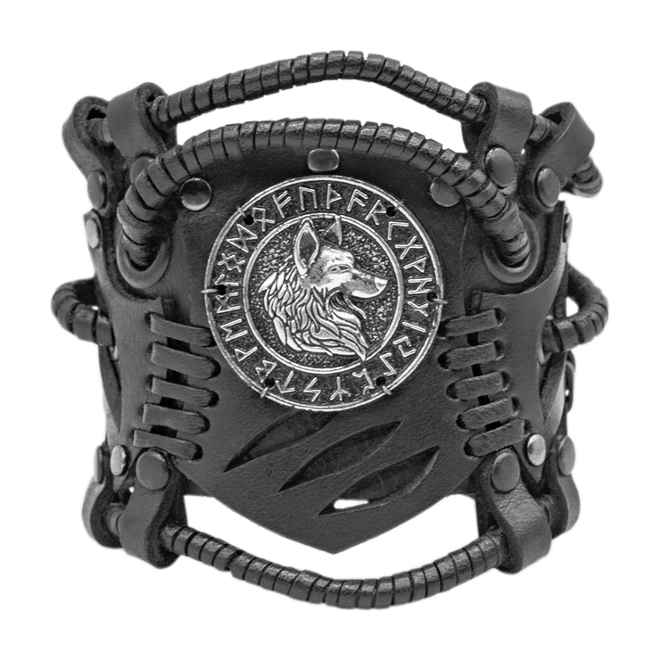 Браслет Стімпанк Вовк в рунічному колі (bsp-72) Браслет Стімпанк Вовк в рунічному колі (bsp-72)