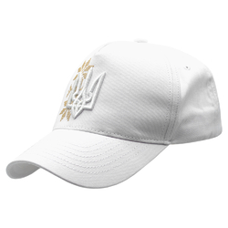 Бейсболка белая 3D Тризуб с золотым орнаментом Звезда Матери (uac-039) Бейсболка белая 3D Тризуб с золотым орнаментом Звезда Матери (uac-039)