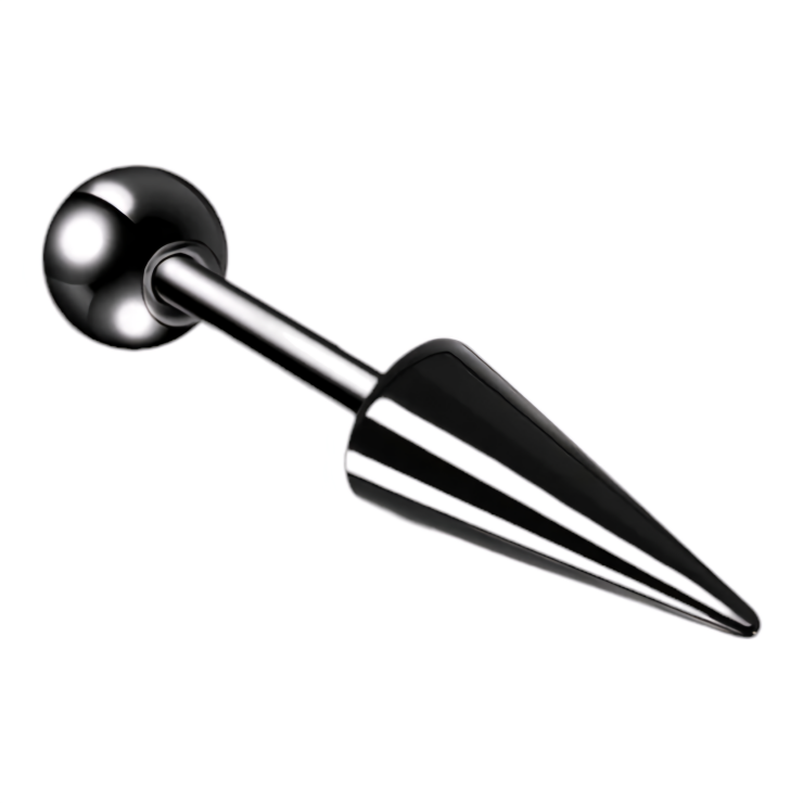 Сережка гвоздик з шипом і кулькою (титан, чорний) ea-121