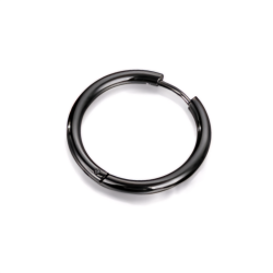 Серьга-кольцо хард обманка большая (титан, цвет черный, 21мм) ea-123