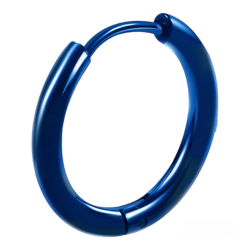 Серьга-кольцо хард обманка большая (хир.сталь, цвет синий, 21 мм) ea-127