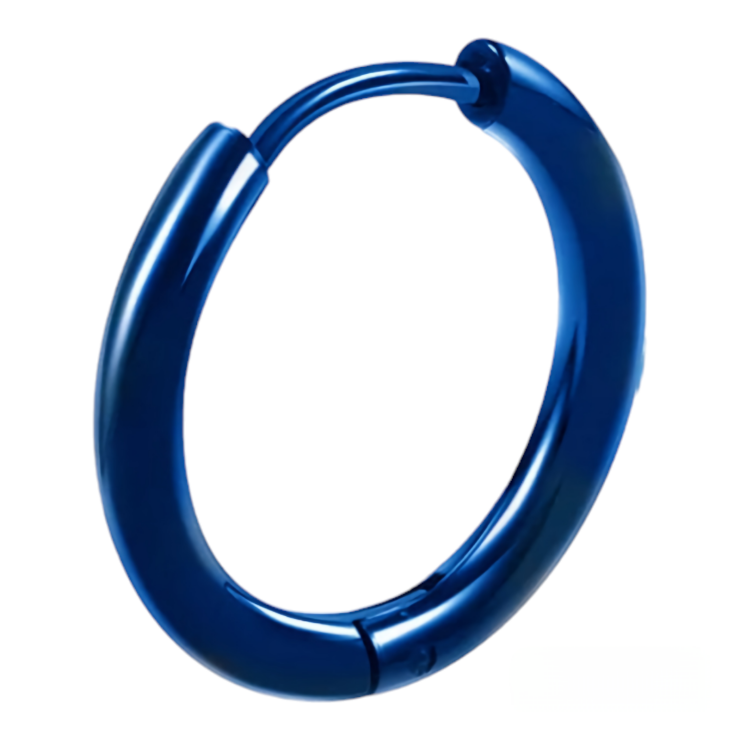 Серьга-кольцо хард обманка большая (хир.сталь, цвет синий, 21 мм) ea-127 Серьга-кольцо хард обманка большая (хир.сталь, цвет синий, 21 мм) ea-127
