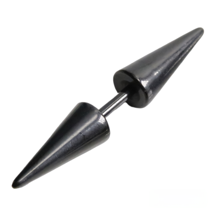 Сережка гвоздик з шипами (титан, колір чорний) ea-130