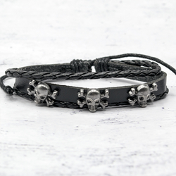 Браслет BEL-199 Три черепи Чорна мітка Браслет BEL-199 Три черепи Чорна мітка