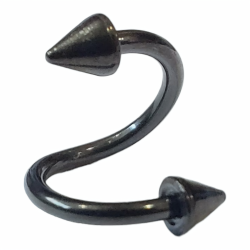 Твістер спіраль, шип (10 мм, титан, чорний) tsp-001