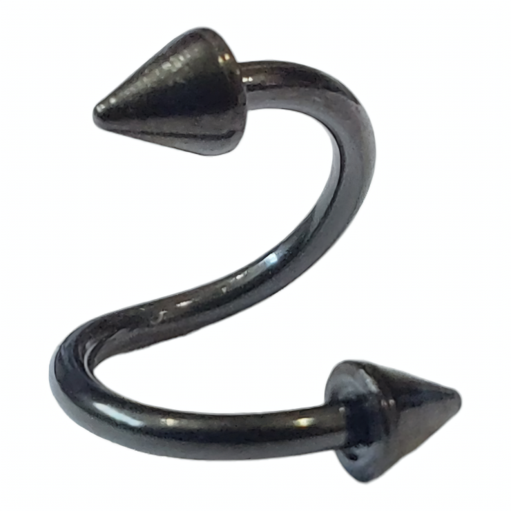 Твістер спіраль, шип (10 мм, титан, чорний) tsp-001