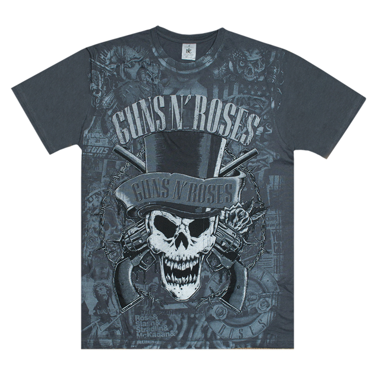 Футболка Full print Guns N’ Roses (skull in a hat) black t-shirt (EU-P) Футболка Full print Guns N’ Roses (skull in a hat) black t-shirt (EU-P)