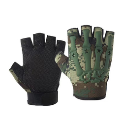 Перчатки без пальцев защитные (glcn-005) Кисть скелета пиксельный камуфляж