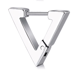 Серьга хард обманка Треугольник (мед.сталь, цвет стальной) ea-155