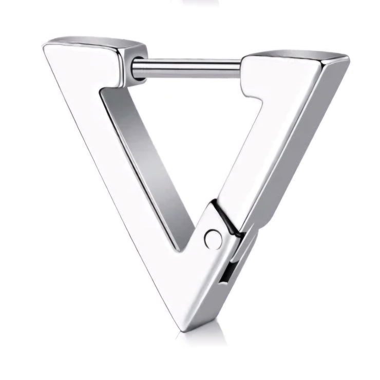 Серьга хард обманка Треугольник (мед.сталь, цвет стальной) ea-155 Серьга хард обманка Треугольник (мед.сталь, цвет стальной) ea-155