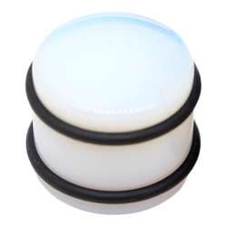 Плаг с резиновым фиксатором (акрил, цвет белый, 20мм) (p-002)