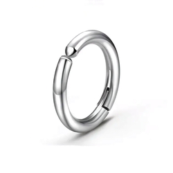 Серьга-кольцо хард, клипса-обманка (мед. сталь, цвет стальной, 19 мм) ea-150