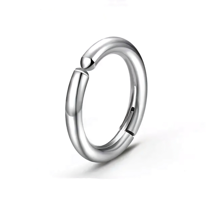 Серьга-кольцо хард, клипса-обманка (мед. сталь, цвет стальной, 19 мм) ea-150